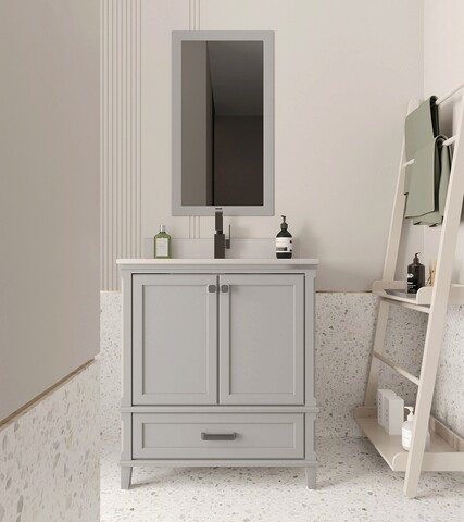 Set mobilier de baie (2 piese), jussara, yukon 30, gri