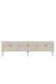 Comoda TV, Hanah Home, Demet, 180x53x30 cm, Alb / Travertin