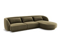 Coltar dreapta 4 locuri, Tulum, Cosmopolitan Design, 255x156x70 cm, catifea, verde