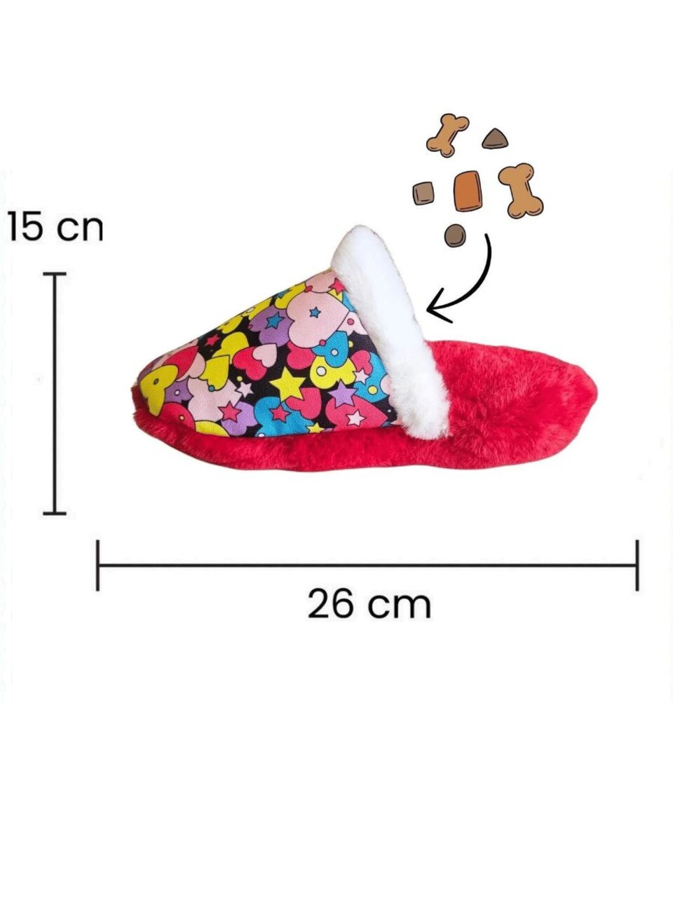 Jucărie pentru câini, Paws &amp; Whiskers, Havhav 1012, 100% MATERIAL TEXTIL PLUȘOS, Rosu/Alb - imagine 2