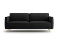 Canapea 3 locuri, Eden, Micadoni, 173x92x90 cm, catifea, negru