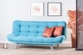 Canapea extensibila Misa Sofabed, Futon, 3 locuri, 198x128 cm, metal, turcoaz