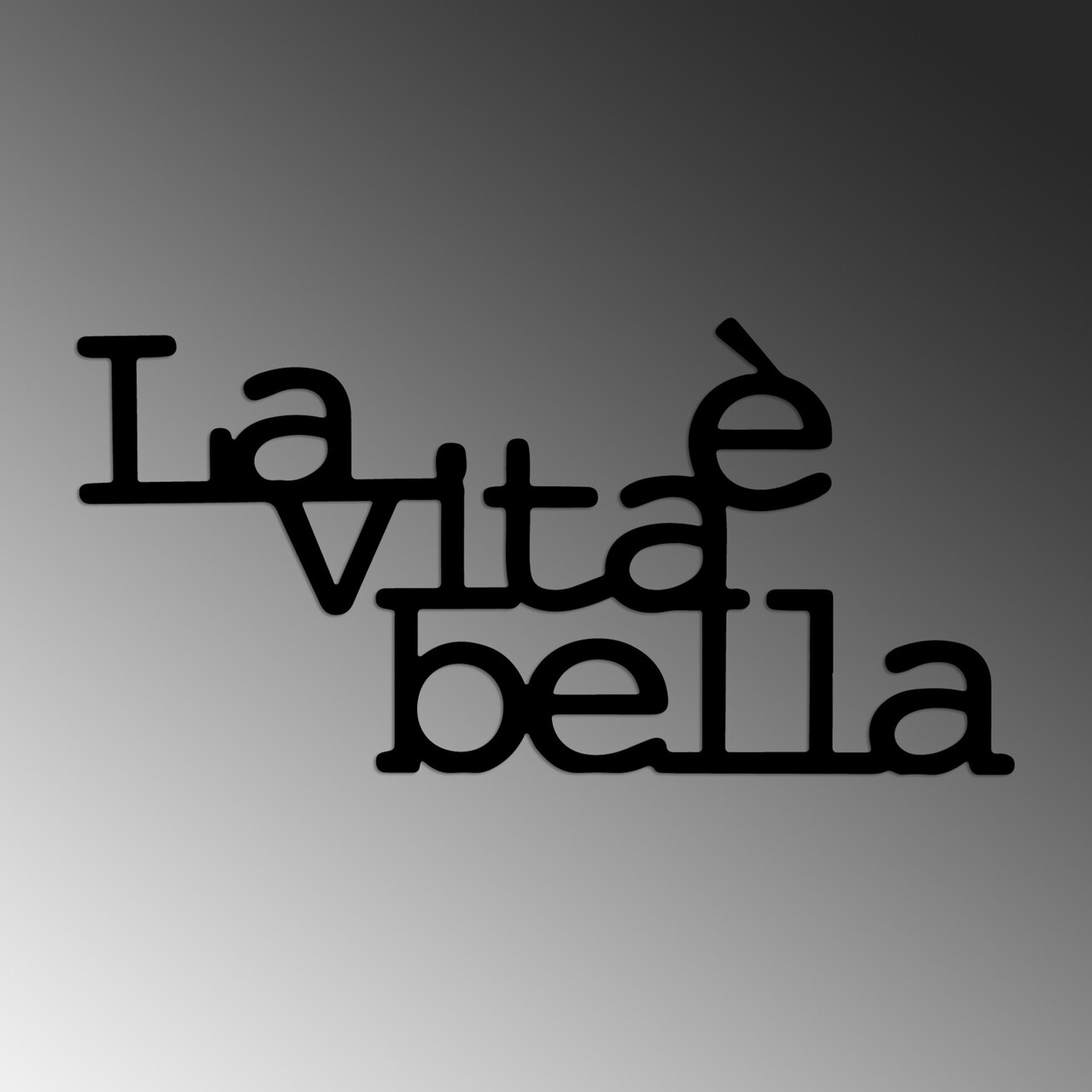 Decoratiune de perete, Vita E Bella 1, Dimensiune: 60 x 30 cm, Negru - view 5