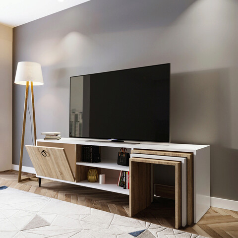 Comoda tv, lacivert, zigon sehpalı tv Ünitesi l502, alb