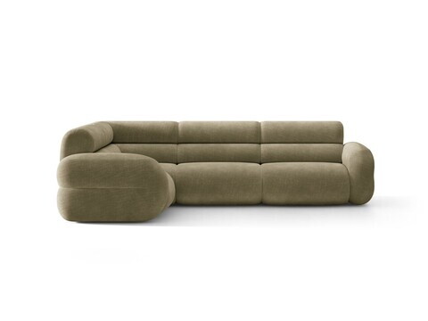 Coltar stanga 5 locuri, Neo, Micadoni Home, 295x210x83 cm, tesatura Chenille, verde oliv deschis