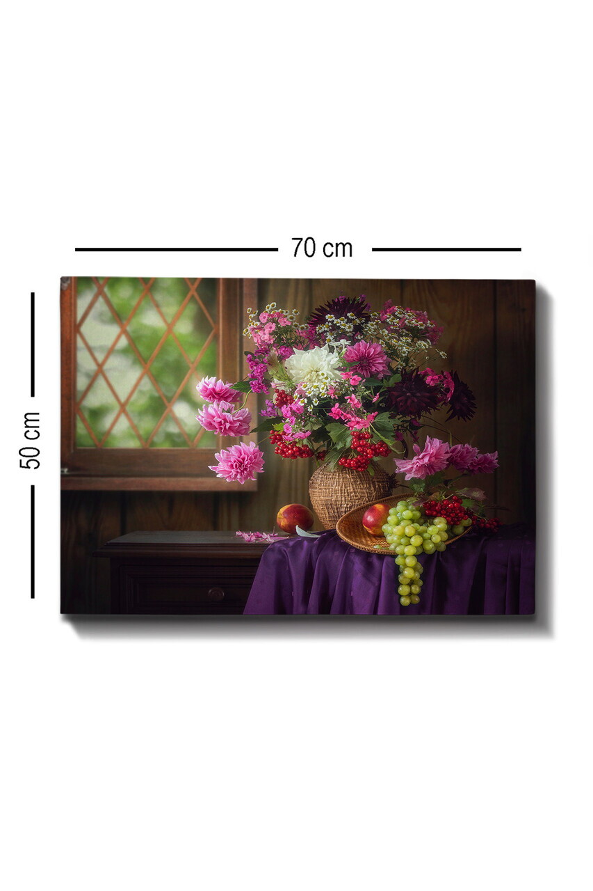 Tablou decorativ, Kanvas Tablo (50 x 70), Canvas, Rama din lemn (grosime 3 cm), Multicolor — imaginea 3