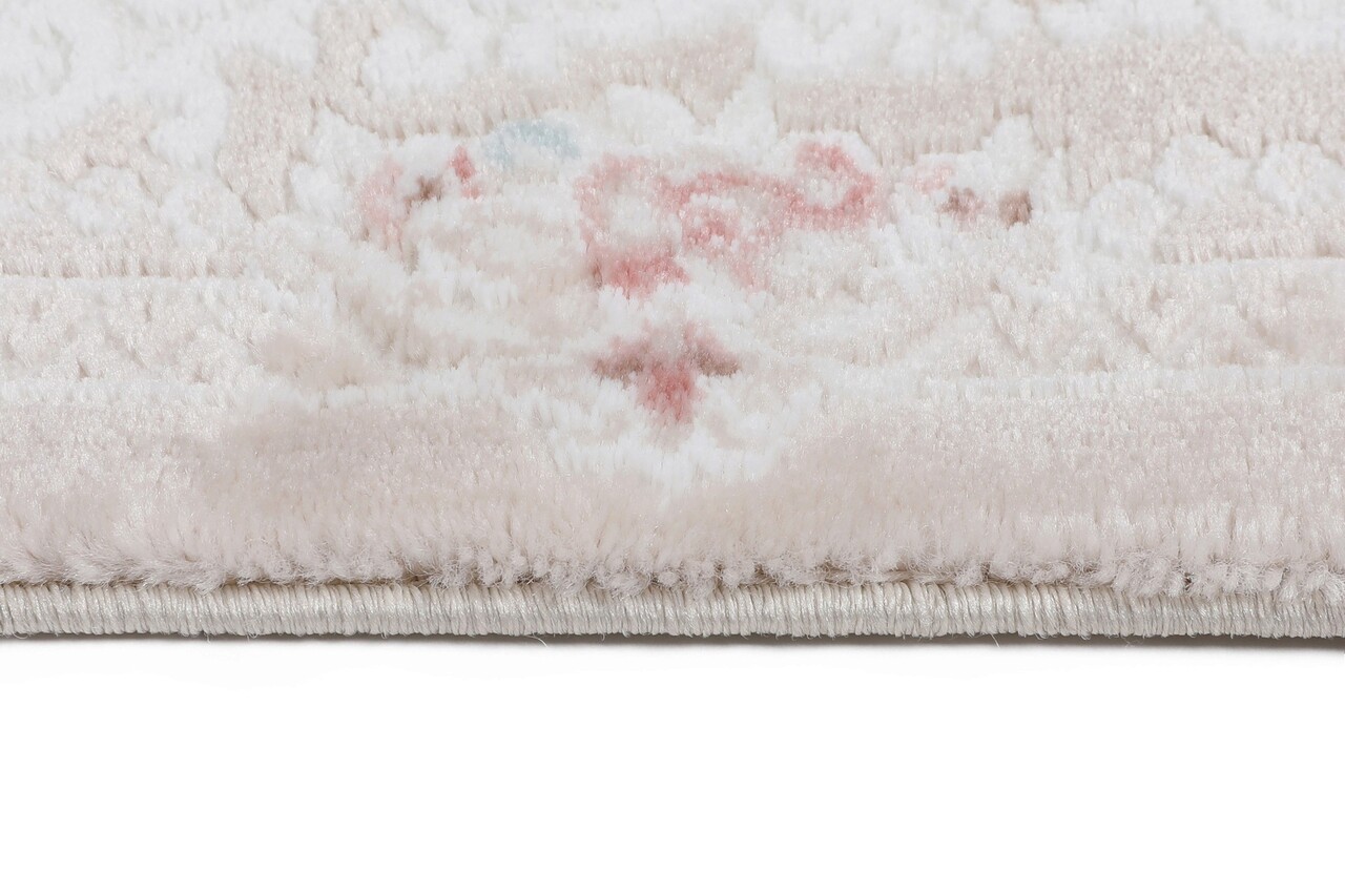 Covor, 4853A, 80x300 cm, Polipropilena, Alb / nurcă / roz - 1 | YEO