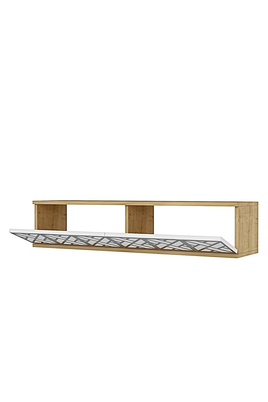 Dulap, Hanah Home, Arex 120, 120x25.5x29.6 cm, Stejar Safir / Alb / Argintiu — imaginea 6