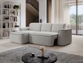 Coltar stanga 4 locuri ELTAP, Ume, 287x190x88 cm, lemn/poliester, gri deschis/gri inchis