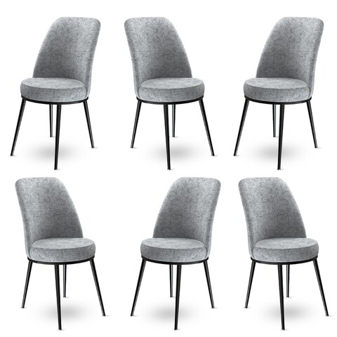 Set de scaune, Charlotte, Dexa, Metal, Gri/Negru