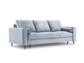 Canapea extensibila, Camellia, Mazzini Sofas, 3 locuri, cu lada de depozitare, 220x100x92 cm, catifea, albastru deschis