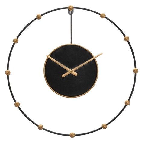 Ceas de perete pearl, mauro ferretti, Ø 61 cm, fier, negru