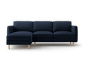Coltar stanga 3 locuri, Eden, Micadoni, 250x150x90 cm, catifea, albastru inchis