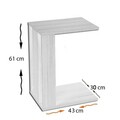 Masuta, Comforty, Pasific C Sehpa, 30x61x43 cm, Alb/Negru