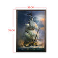 Tablou decorativ, Sailboat XL, Lemn, Lemn, Multicolor
