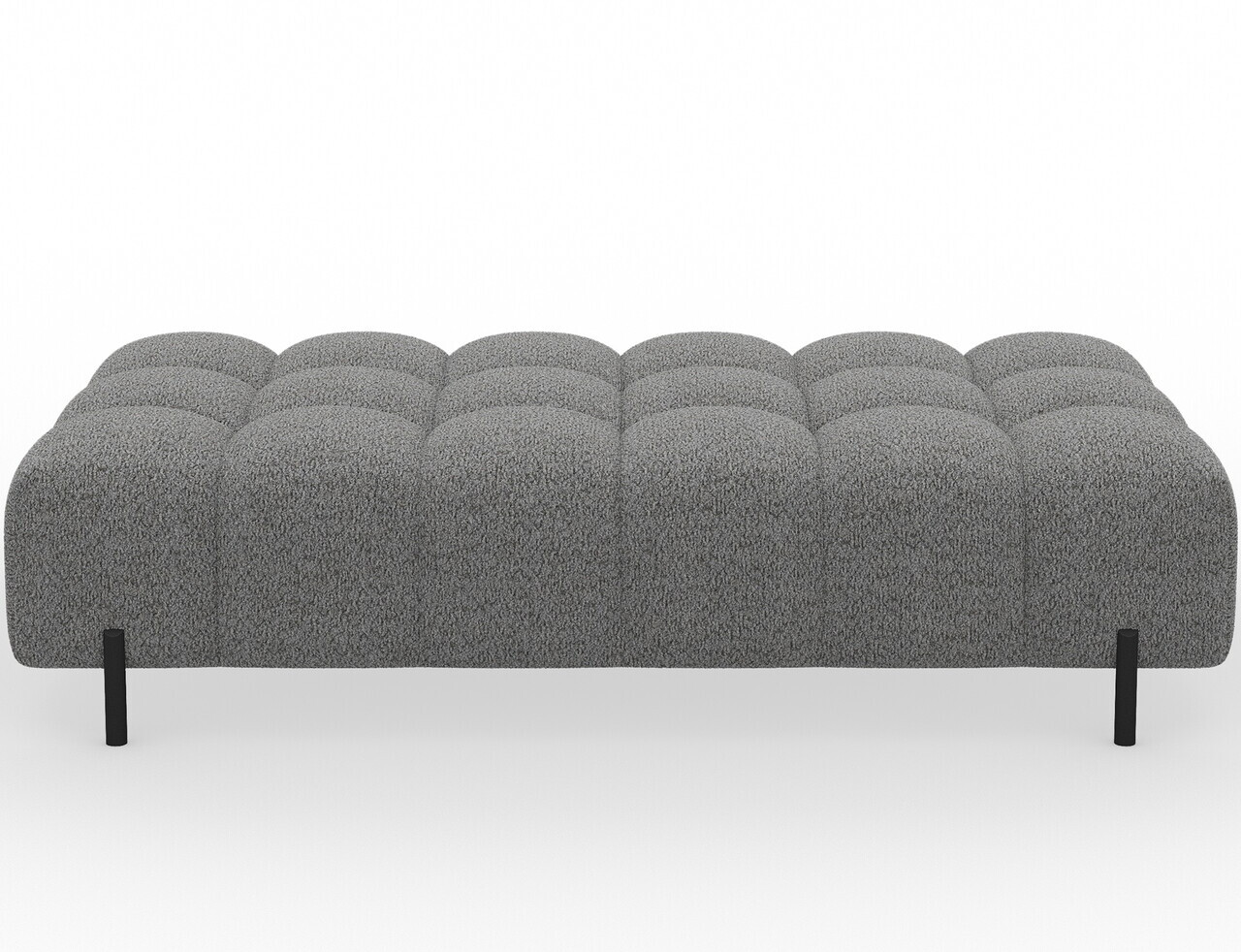 Taburet ELTAP, Ferivo, 137x68x37 cm, lemn/tesatura boucle, gri — imaginea 3