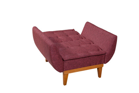 Set canapea extensibilă, Unique Design, 867UNQ1594, Lemn de carpen, Rosu claret