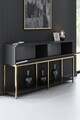 Consola, Bexley, Lord, 150x80x30 cm, PAL, Antracit / Aur