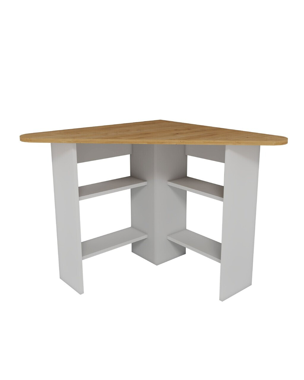 Masa de bucatarie, Hanah Home, Corner, 80x73.8x80 cm, PAL, Stejar Safir / Alb — imaginea 5