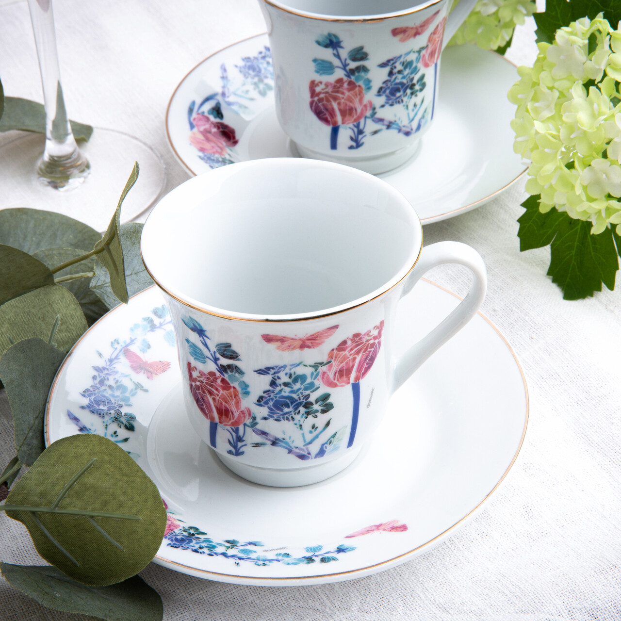 Set pentru ceai sau cafea 12 piese Clara Domotti 6 persoane 200 ml portelan