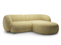 Coltar dreapta 2 locuri, Kate, Micadoni, 255x176x76 cm, tesatura structurata, galben melanj