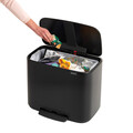 Cos de gunoi cu pedala, Brabantia, Bo Pedal, 36 L, 36.3x54x44 cm, otel, negru mat