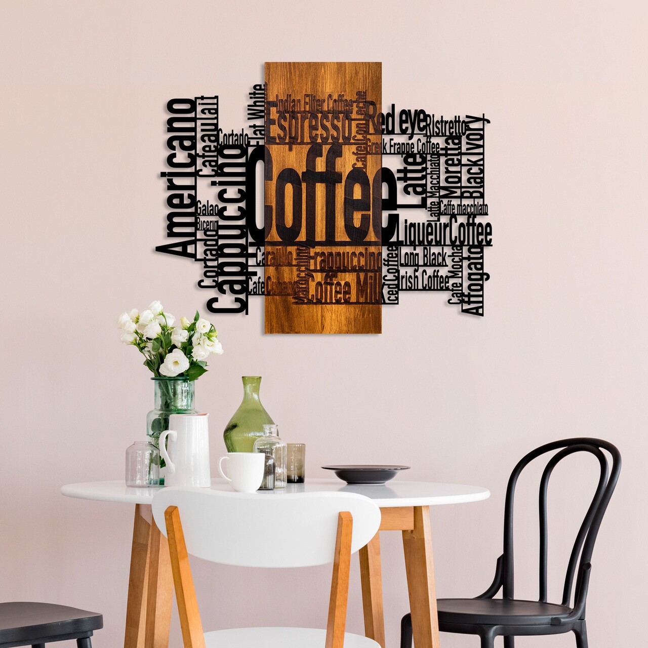 Decoratiune de perete, Coffee Mixed, Lățime: 72 cm Înălțime: 58 cm Adâncime: 3 cm, Nuc / Negru - view 3