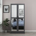 Dulap pentru haine, Minerva, Kale Mirror Anthracite, 90x210x52 cm, PAL, Antracit