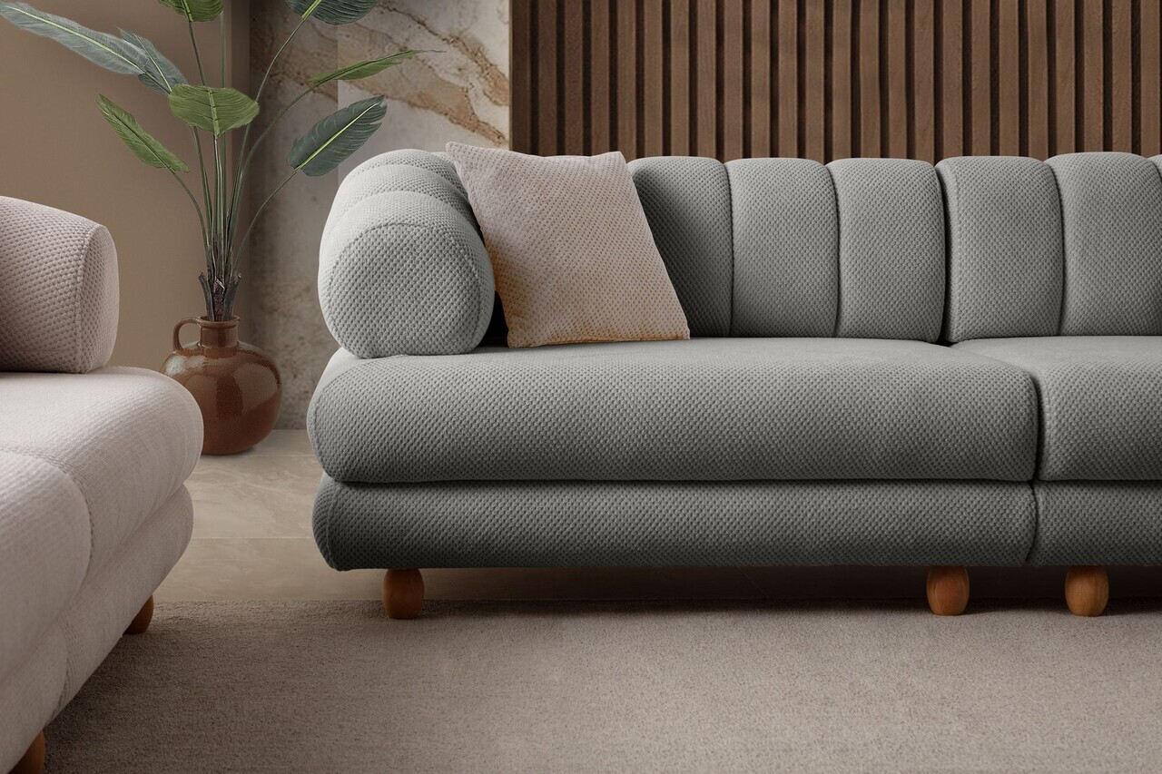 Canapea 3 locuri, Atelier del Sofa, 752EST1157, Lemn de carpen/PAL melaminat, Gri - view 10