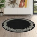 Covor Mephis, Decorino, 120x120 cm, polipropilena, negru/gri