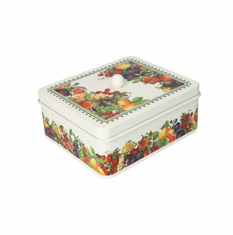 Cutie pentru biscuiti, Le Primizie Fresh Fruits, Brandani, 18x16x9 cm, metal