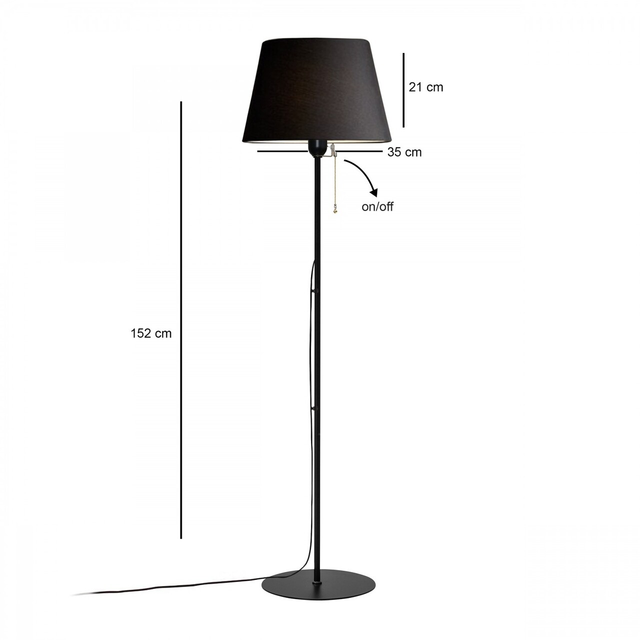 Lampadar, L'essentiel Maison, 780SGN4709, Negru - view 4