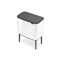 Cos de gunoi cu soft touch, Brabantia, Bo Touch, 36 L, 31.2x54x68 cm, otel, alb