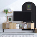 Comoda TV, Emerald, Vesta, 150x47x35 cm, Stejar safir / negru