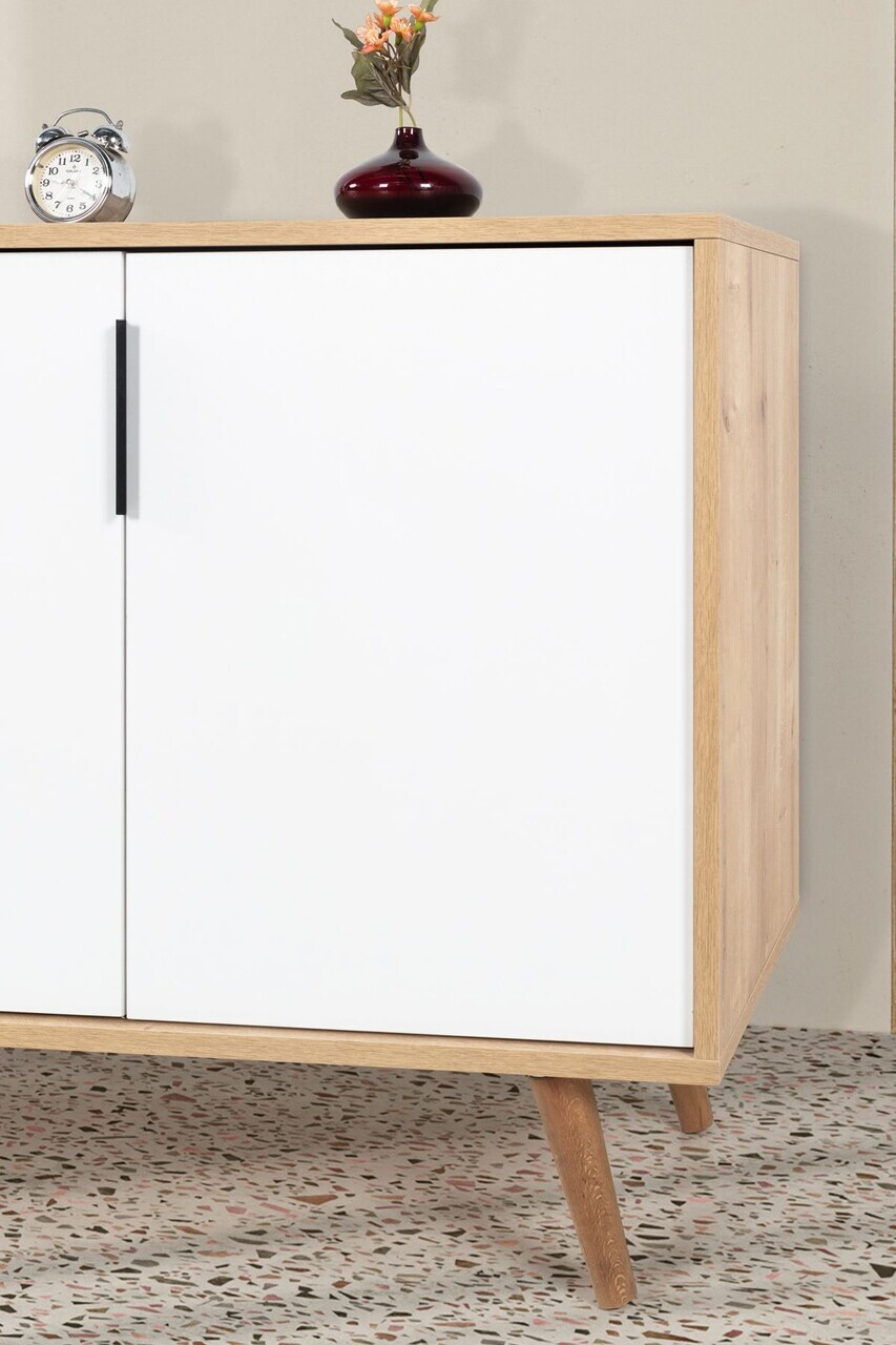 Consola, Hanah Home, Sırma 4815, 180x82x44 cm, PAL, Stejar Safir / Alb — imaginea 4