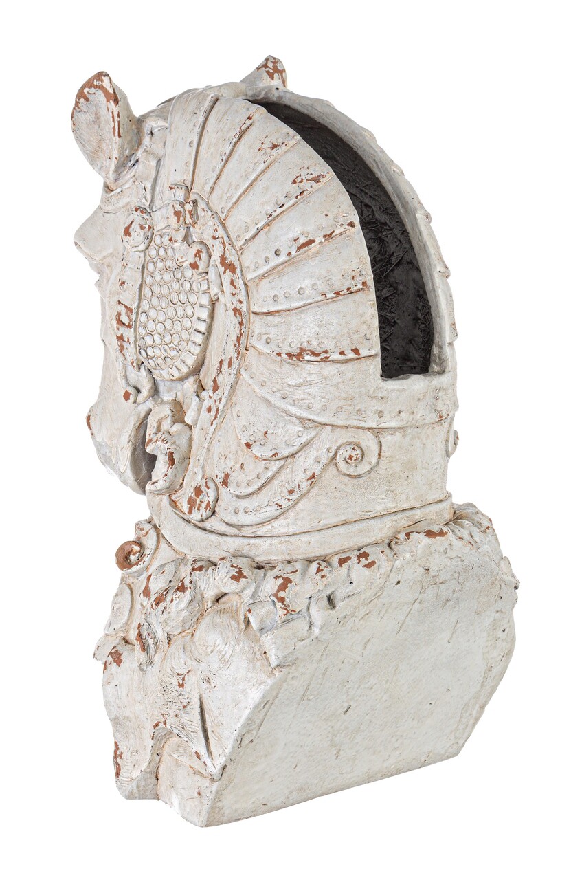 Vaza / Ghiveci de exterior Horse Head, Bizzotto, 35 x 25 x 47 cm, magneziu