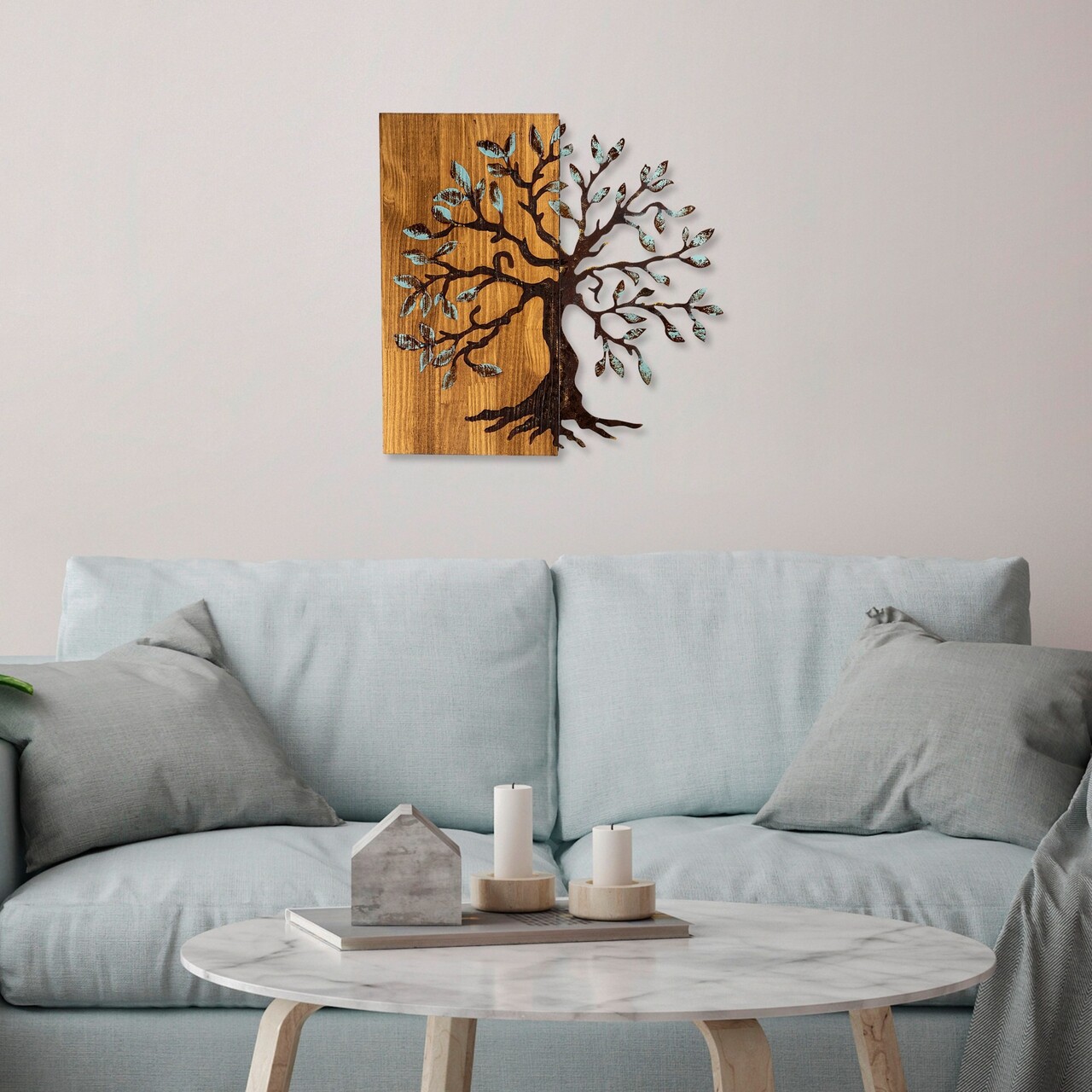 Decoratiune de perete, Agac 5, Dimensiune: 58 x 58 cm, Nuc / Maro - view 4
