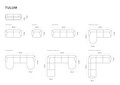 Coltar dreapta 4 locuri, Tulum, Cosmopolitan Design, 255x156x70 cm, catifea, gri