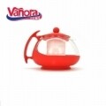 Ceainic cu infuzor, Vanora, 750 ml, sticla/plastic, rosu