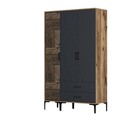 Dulap pentru haine, Hommy Craft, Kumsal PT, 120x47.5x201.4 cm, PAL, Nuc / Antracit