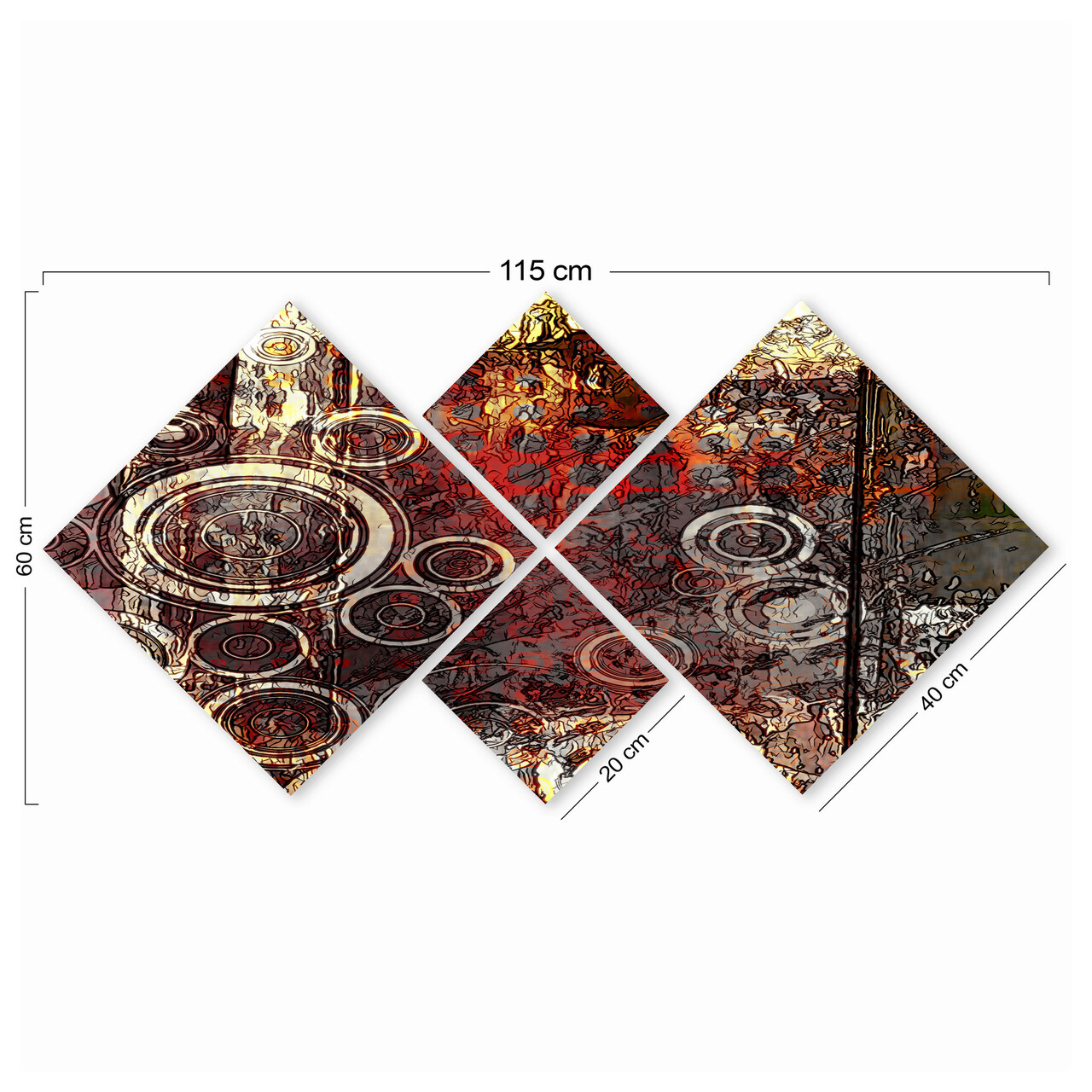 Set 4 tablouri decorative, 4MDF5146586, MDF, Imprimat UV, Multicolor