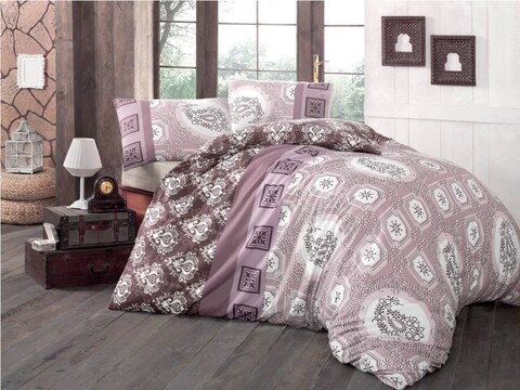 Lenjerie de pat pentru o persoana, victoria, ilgim, 3 piese, amestec bumbac, multicolor