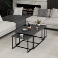 Masuta de cafea, Hanah Home, Levada, 90.45.45x37.42.37x60.52.52 cm, Antracit