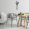 Decoratiune de perete, Flower 6, Metal, Dimensiune: 24 x 60 cm, Negru