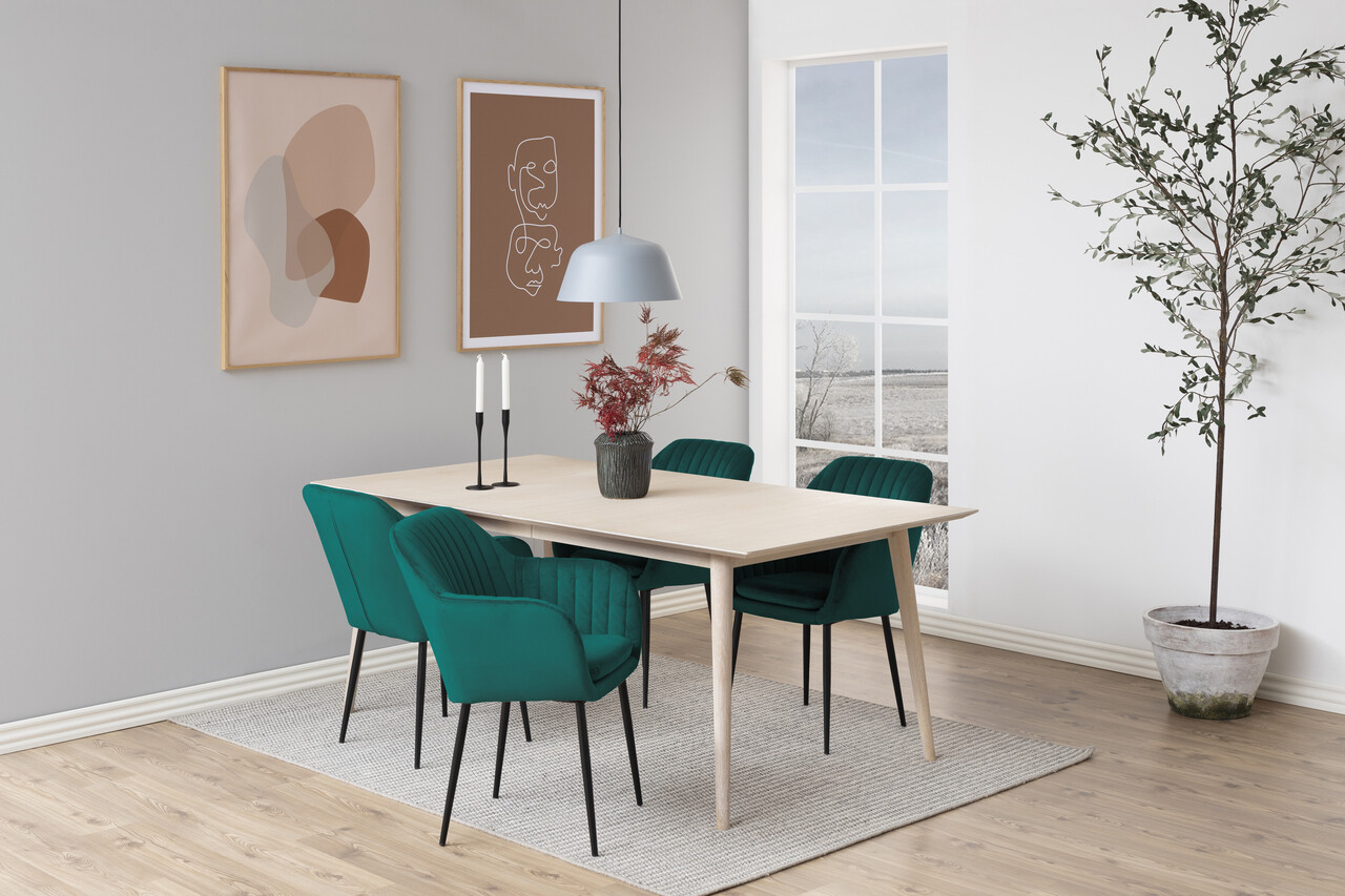 Scaun Emilia, Actona, 57x61x83 cm, catifea/otel, verde sticla - view 4