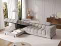Coltar extensibil dreapta 3 locuri ELTAP, LT-20PEL, Felro, 285x181x93 cm, lemn/poliester, gri