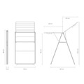 Uscator de rufe, Brabantia, Hangon Metallic, 15 m capacitate de uscare, otel, gri metalizat
