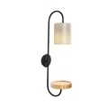 Lampa de perete Opviq Servis, 28x73 cm, E27, 100 W, negru/crem