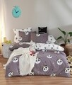 Lenjerie de pat dubla King (IT) Kral Panda - Grey, Mijolnir, 3 piese, 250x200 cm, bumbac ranforce, multicolor
