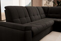 Coltar extensibil stanga 3 locuri ELTAP, LT-22NU, Sado, 272x192x95 cm, lemn/poliester, maro inchis